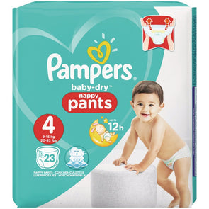 PAMPERS BABY DRY NAPPY PANTS SIZE 4 23'S