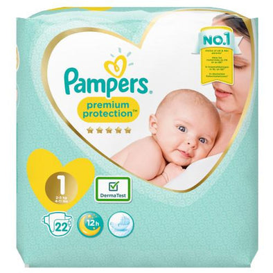PAMPERS NEW BABY NAPPIES SIZE 1 22'S