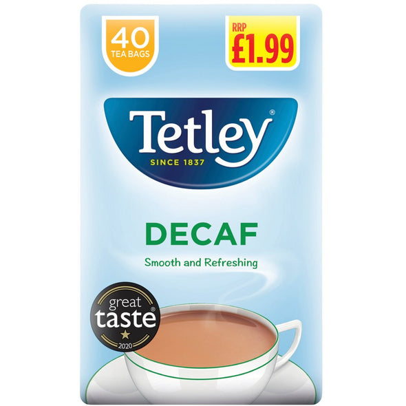 TETLEY TEA BAGS DECAF 40'S ORIGINAL PMP £1.79 0% VAT