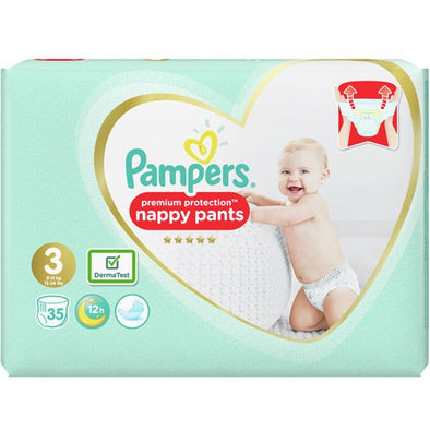 PAMPERS PREMIUM PROTECTION NAPPIES SIZE 3 35'S