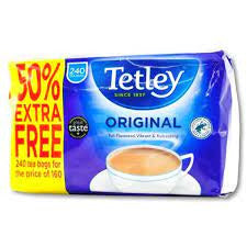 TETLEY TEA BAGS ORIGINAL 240'S 50% EXTRA FREE 0% VAT