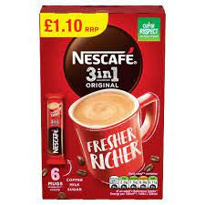 NESCAFE 6X17G INSTANT COFFEE 3-IN-1 ORIGINAL PMP £1.10 0% VAT