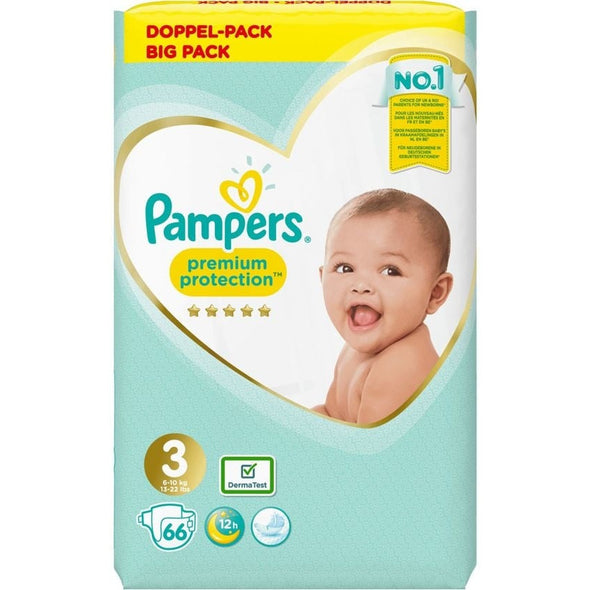 PAMPERS PREMIUM PROTECTION NAPPIES SIZE 3 66'S