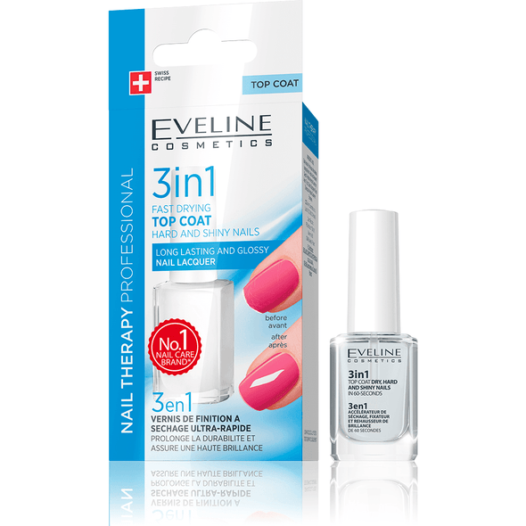 Eveline Cosmetics 3 In 1 Nail Therapy Dry, Hard and Shine Nail Polish