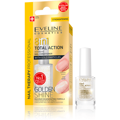 Eveline Cosmetics 8in1 Total Action Nail Conditioner with Gold Particles