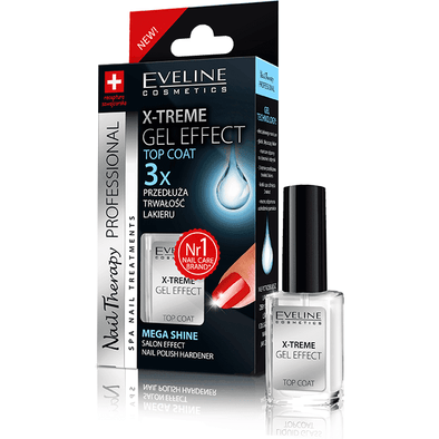 Eveline X-Treme Gel Effect Top Coat Nail Polish Hardener Mega Shine Salon Effect